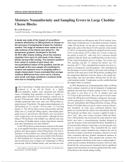 Moisture Nonuniformity and Sampling Errors in Large Cheddar