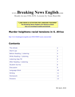 ESL Lesson: Racial Tension