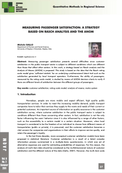 measuring passenger satisfaction: a strategy based on rasch