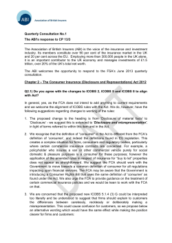 ABI RESPONSE TO CESR CONSULTATION PAPER