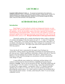 lecture 4 acid-base balance