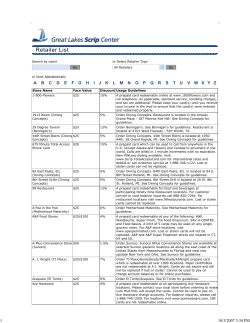 Great Lakes Scrip Center - Retailer List