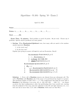 Algorithms - 91.404 - Spring `10