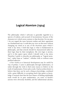 The Philosophy of Logical Atomism