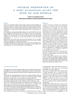 fatigue properties of a cast aluminium alloy for rims of car wheels