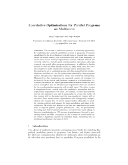 Speculative Optimizations for Parallel Programs on Multicores