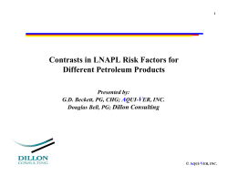Contrasts in LNAPL Risk Factors for Different Petroleum Products