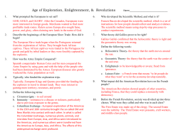 Age of Enlightenment Exploration and Revolutions