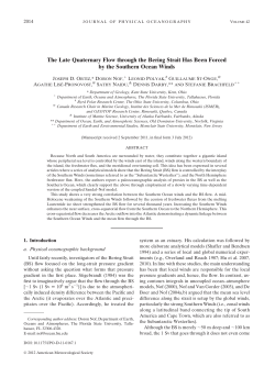 The Late Quaternary Flow through the Bering Strait Has Been
