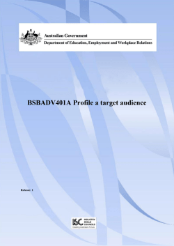 BSBADV401A Profile a target audience