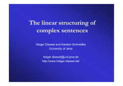 The linear structuring of complex sentences