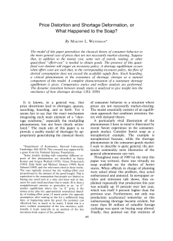 Price Distortion and Shortage Deformation, or What Happened to