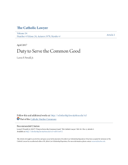 Duty to Serve the Common Good - St. John`s Law Scholarship