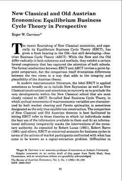 New Classical and Old Austrian Economics: Equilibrium Business