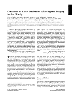 Outcomes of Early Extubation After Bypass Surgery in the Elderly