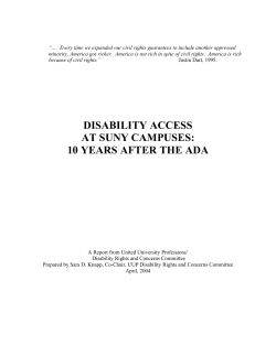 disability access at suny campuses: 10 years after the ada