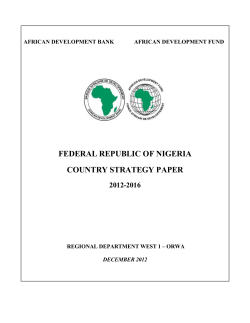 federal republic of nigeria country strategy paper