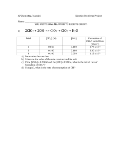 2ClO2 + 2OH- => ClO3 - + ClO2