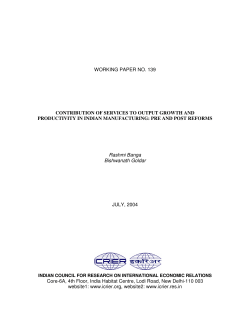 Contribution of Services to Output Growth and Productivity