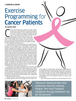 Exercise Programming for Cancer Patients