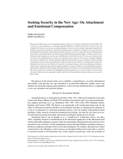 Seeking Security in the New Age: On Attachment and Emotional