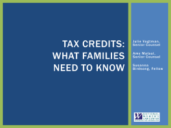 Tax Credits: What Families need to Know