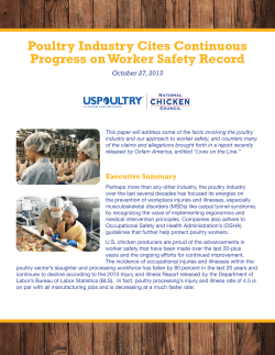 Poultry Industry Cites Continuous Progress on Worker Safety Record