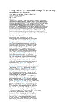 Literary tourism - Bournemouth University Research Online