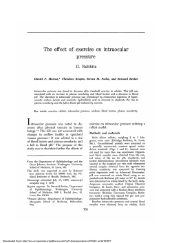 The Effect of Exercise on Intraocular Pressure II. Rabbits