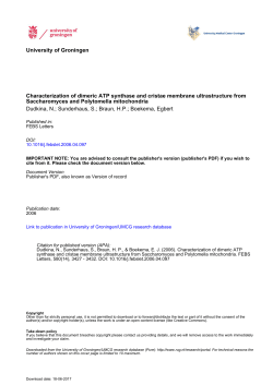 Characterization of dimeric ATP synthase and cristae