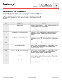 Technical Bulletin Enclosure Type and Classifications