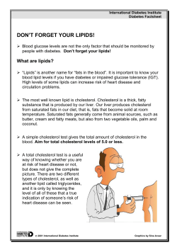 Don`t Forget Your Lipids!