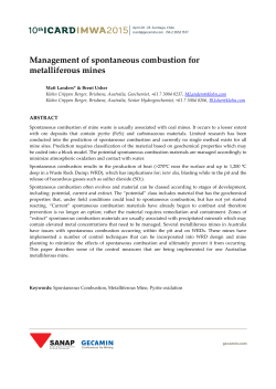 Management of spontaneous combustion for metalliferous mines