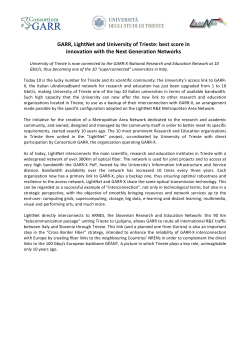 GARR, LightNet and University of Trieste: best score in innovation