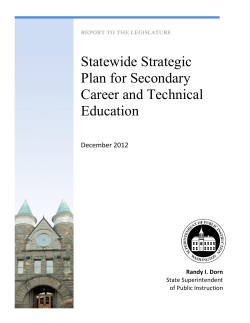 Statewide Strategic Plan for Secondary Career and Technical