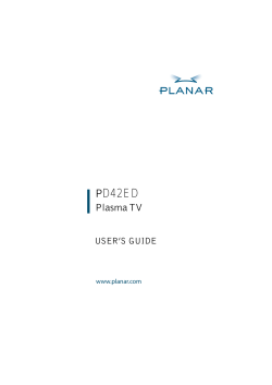 Planar PD42ED Plasma TV User`s Guide