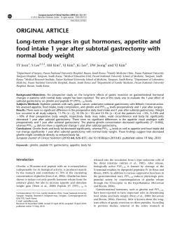 Long-term changes in gut hormones, appetite and food