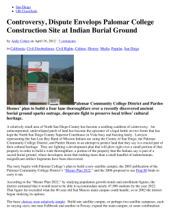 Controversy, Dispute Envelops Palomar College Construction Site