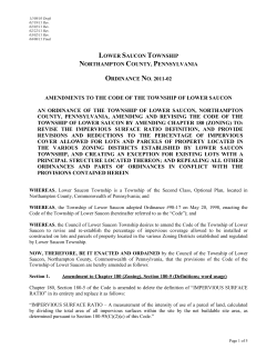 LST Impervious Ord. - Lower Saucon Township
