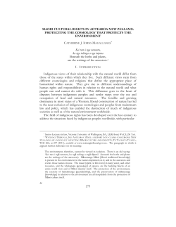 Maori Cultural Rights in Aotearoa New Zealand