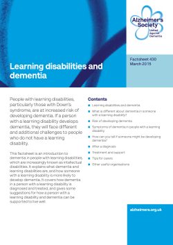 Learning disabilities and dementia