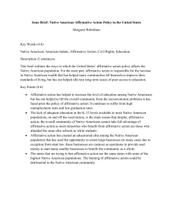 Issue Brief: Native American Affirmative Action Policy in the United