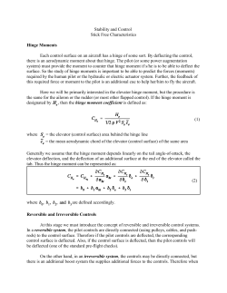 Stick Free and Stick Force Characteristics