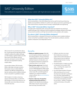 Read the SAS ® University Edition fact sheet