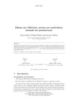 Idioms are oblivious, arrows are meticulous, monads are promiscuous