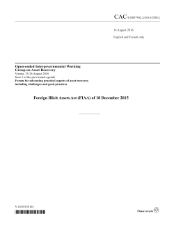 Foreign Illicit Assets Act (FIAA) of 18 December 2015