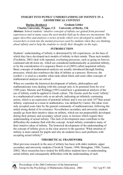 Insight into Pupils` Understanding of Infinity