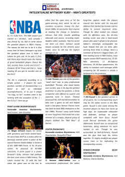 INTELEKTUALNE WYTWORY KUBY &ndash; NBA`S GREATESTS