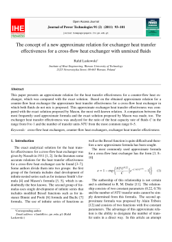 The concept of a new approximate relation for exchanger heat