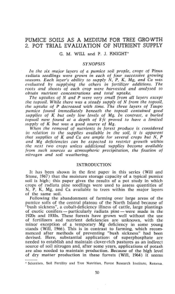 PUMICE SOILS AS A MEDIUM FOR TREE GROWTH 2. POT TRIAL